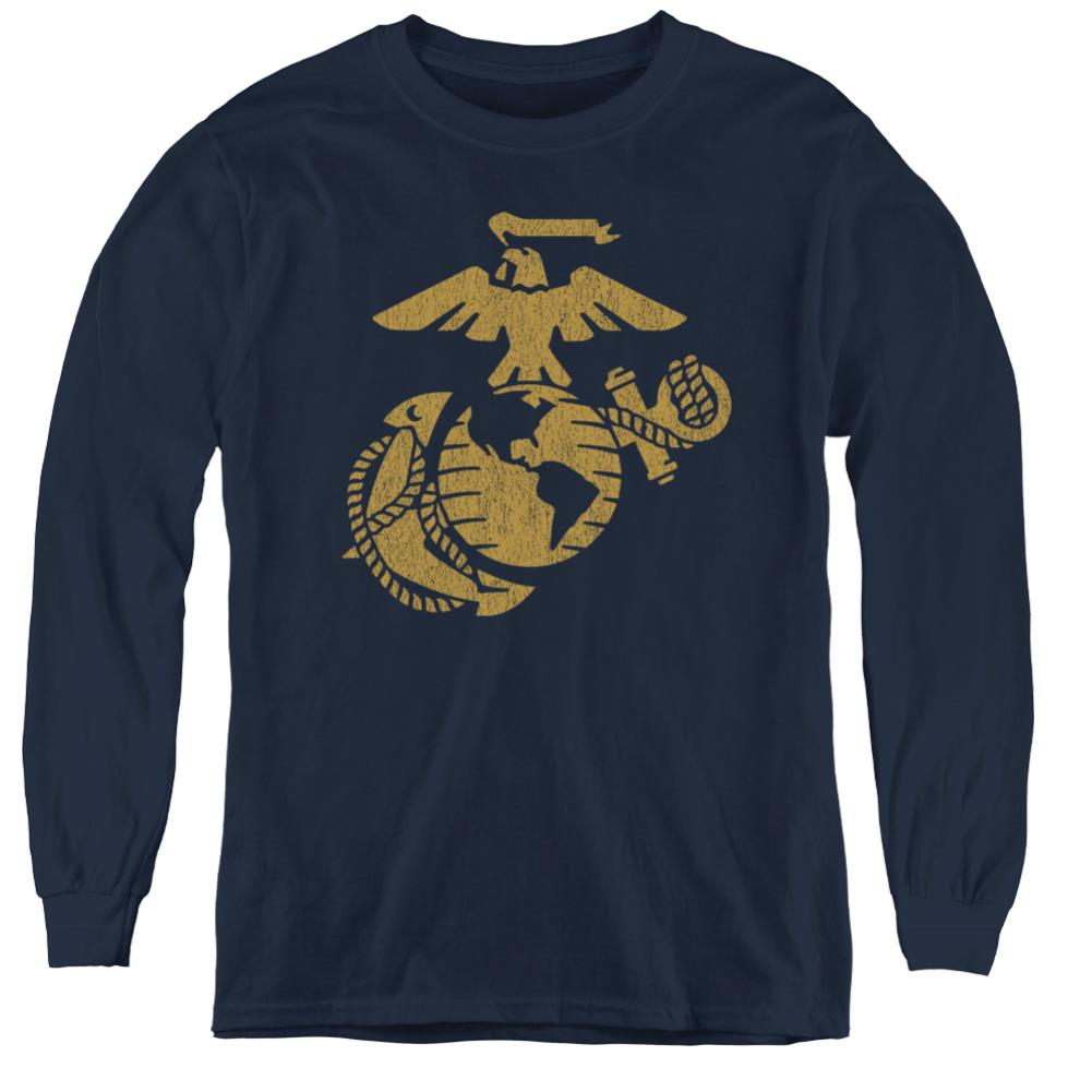 US Marine Corps Gold Emblem Youth Long-Sleeve T-Shirt