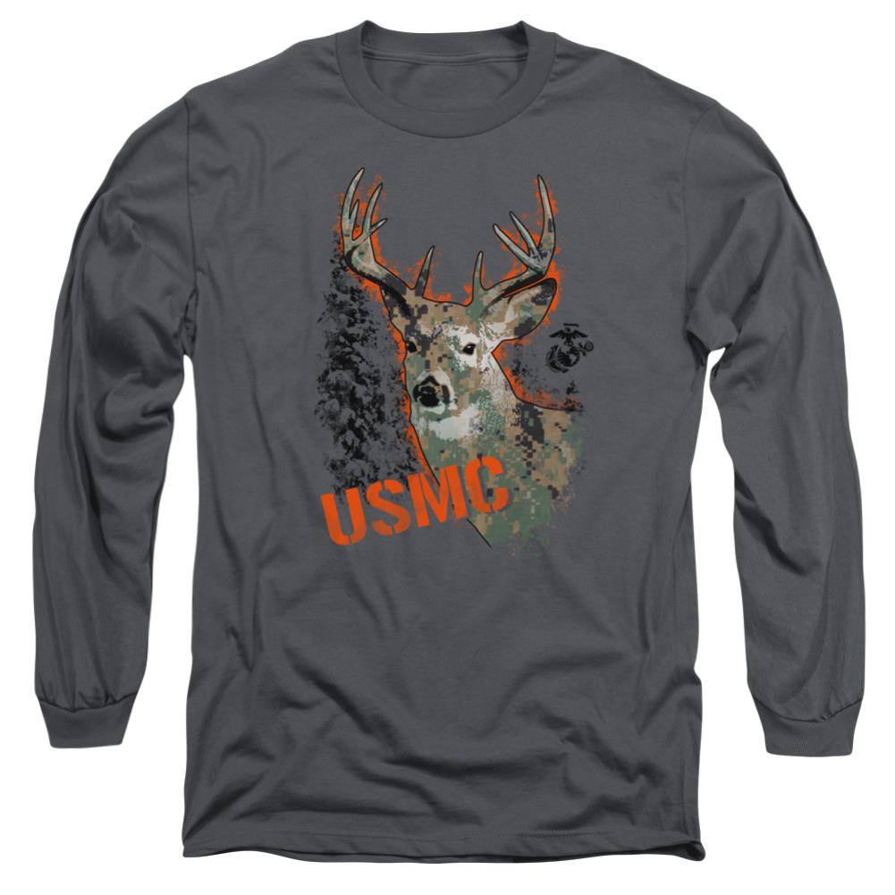 US Marine Corps Marine Deer Men's 18/1 Cotton Long-Sleeve T-Shirt