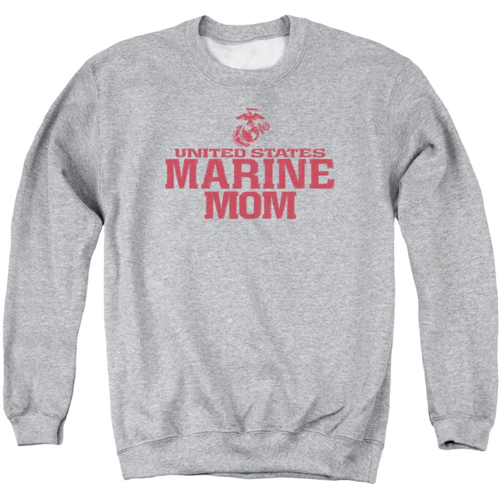 US Marine Corps Marine Family Men's Crewneck 50 50 Poly Long-Sleeve T-Shirt