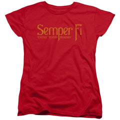 US Marine Corps Semper Fi Women's 18/1 Cotton Short-Sleeve T-Shirt