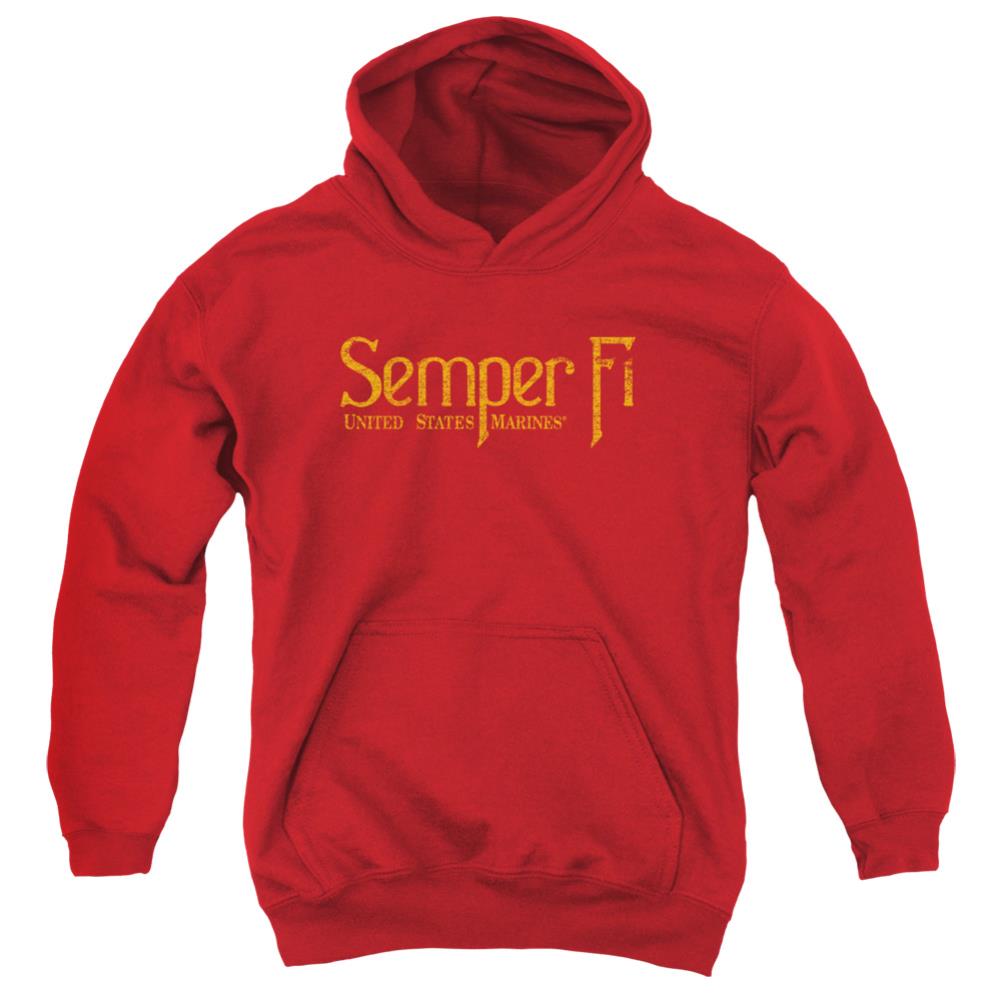 US Marine Corps Semper Fi Youth Cotton Poly Pull-Over Hoodie