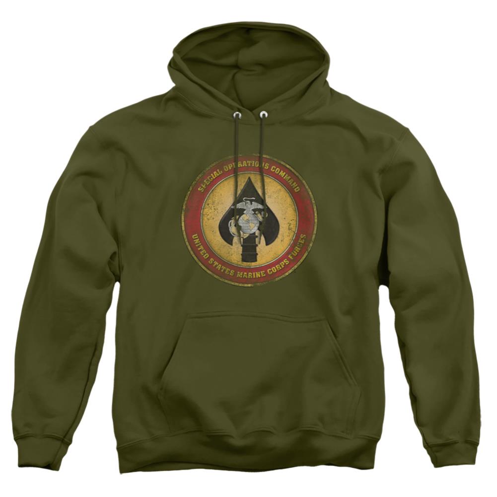 US Marine Corps Special Operations Command Patch Men's Pull-Over 75 25 Poly Hoodie