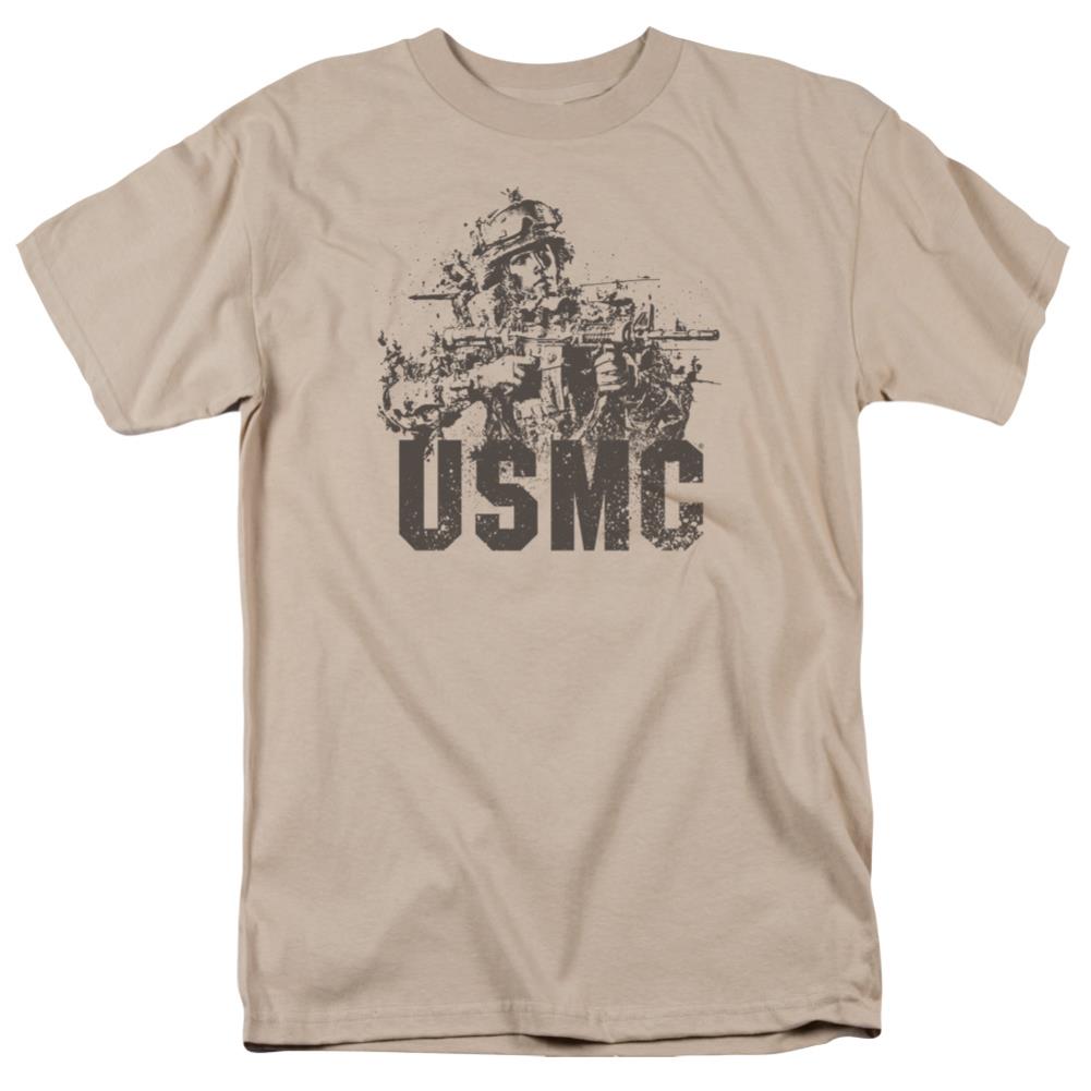 US Marine Corps Statue Men's 18/1 Cotton Short-Sleeve T-Shirt