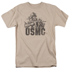 US Marine Corps Statue Men's 18/1 Cotton Short-Sleeve T-Shirt