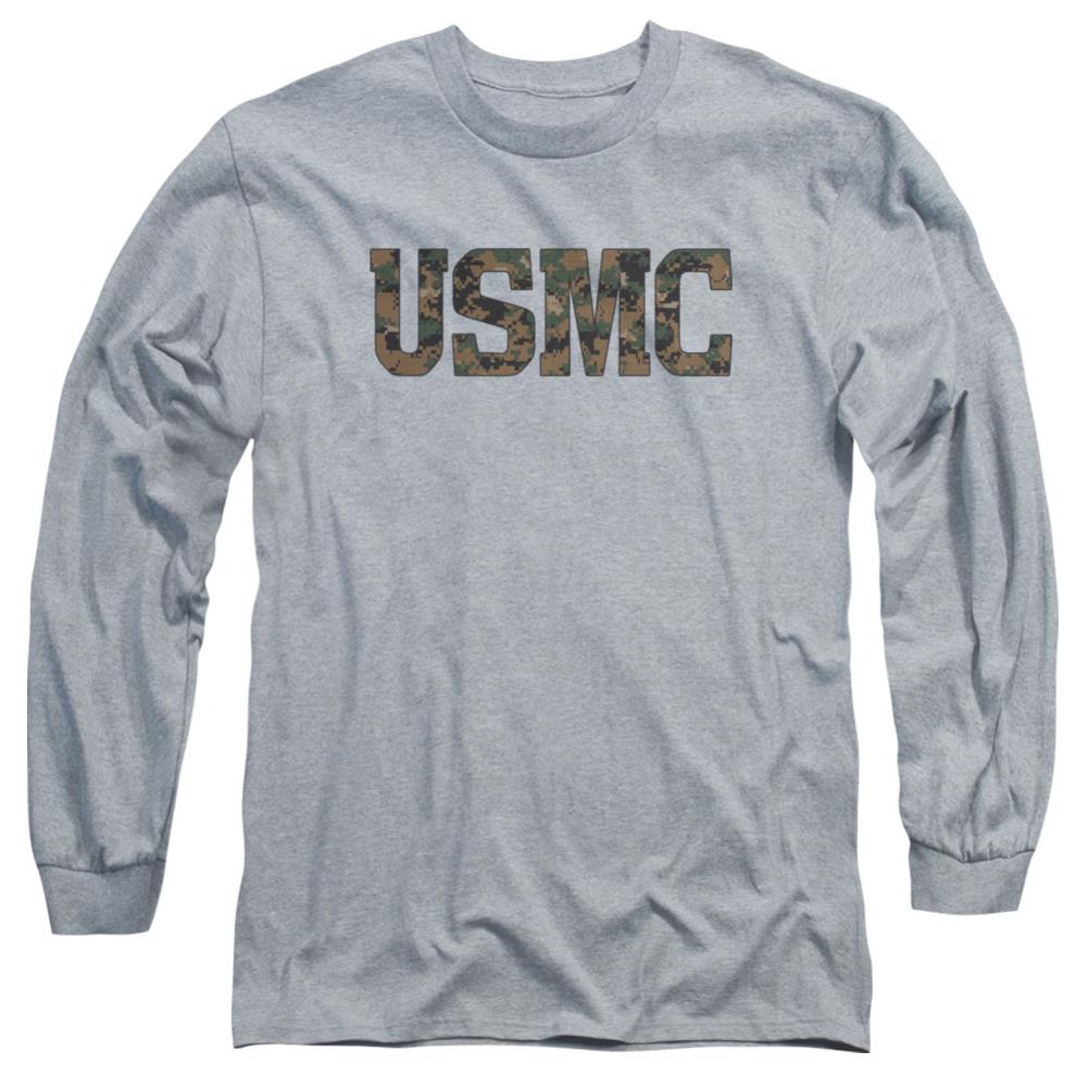 US Marine Corps Usmc Camo Fill Men's 18/1 Cotton Long-Sleeve T-Shirt