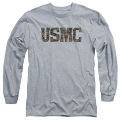 US Marine Corps Usmc Camo Fill Men's 18/1 Cotton Long-Sleeve T-Shirt