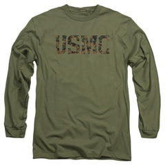 US Marine Corps Usmc Camo Fill Men's 18/1 Cotton Long-Sleeve T-Shirt