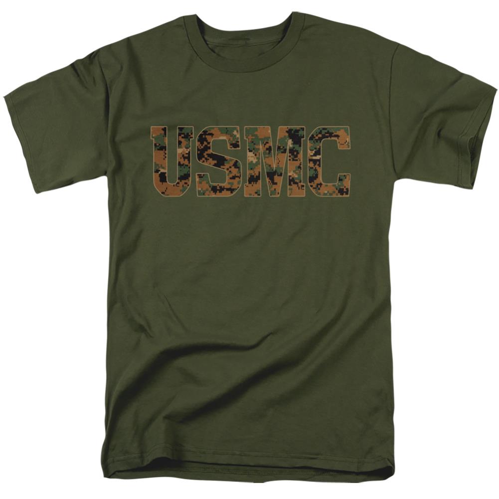 US Marine Corps Usmc Camo Fill Men's 18/1 Cotton Short-Sleeve T-Shirt