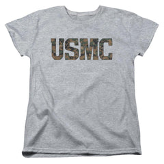 US Marine Corps Usmc Camo Fill Women's 18/1 Cotton Short-Sleeve T-Shirt