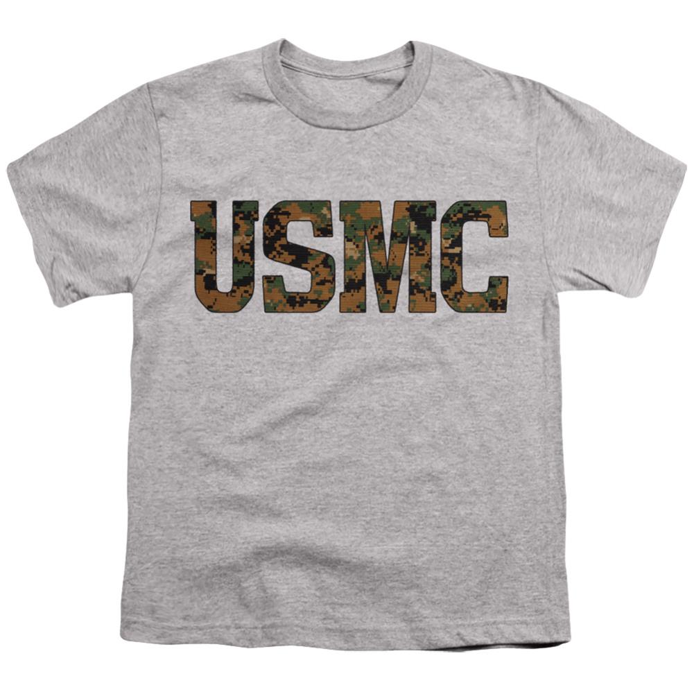 US Marine Corps Usmc Camo Fill Youth 18/1 100% Cotton Short-Sleeve T-Shirt