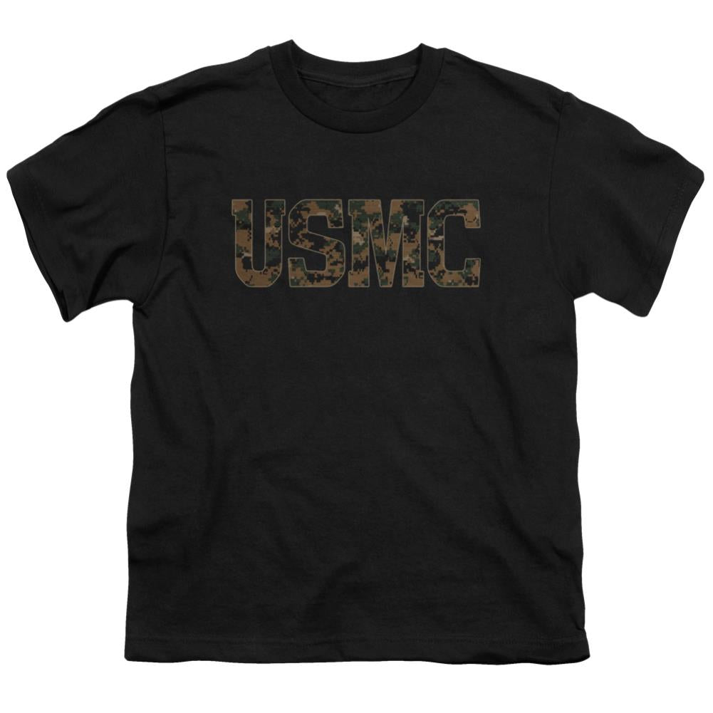 US Marine Corps Usmc Camo Fill Youth 18/1 100% Cotton Short-Sleeve T-Shirt