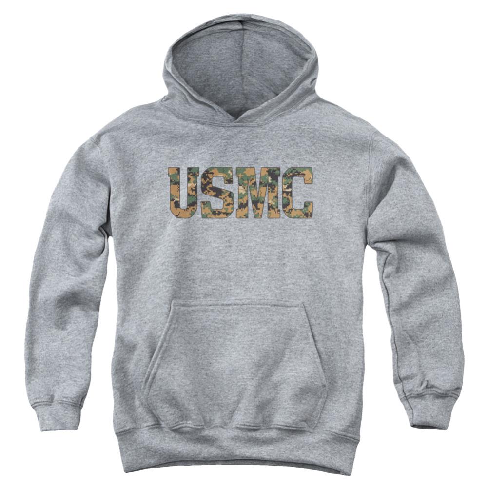 US Marine Corps Usmc Camo Fill Youth Cotton Poly Pull-Over Hoodie
