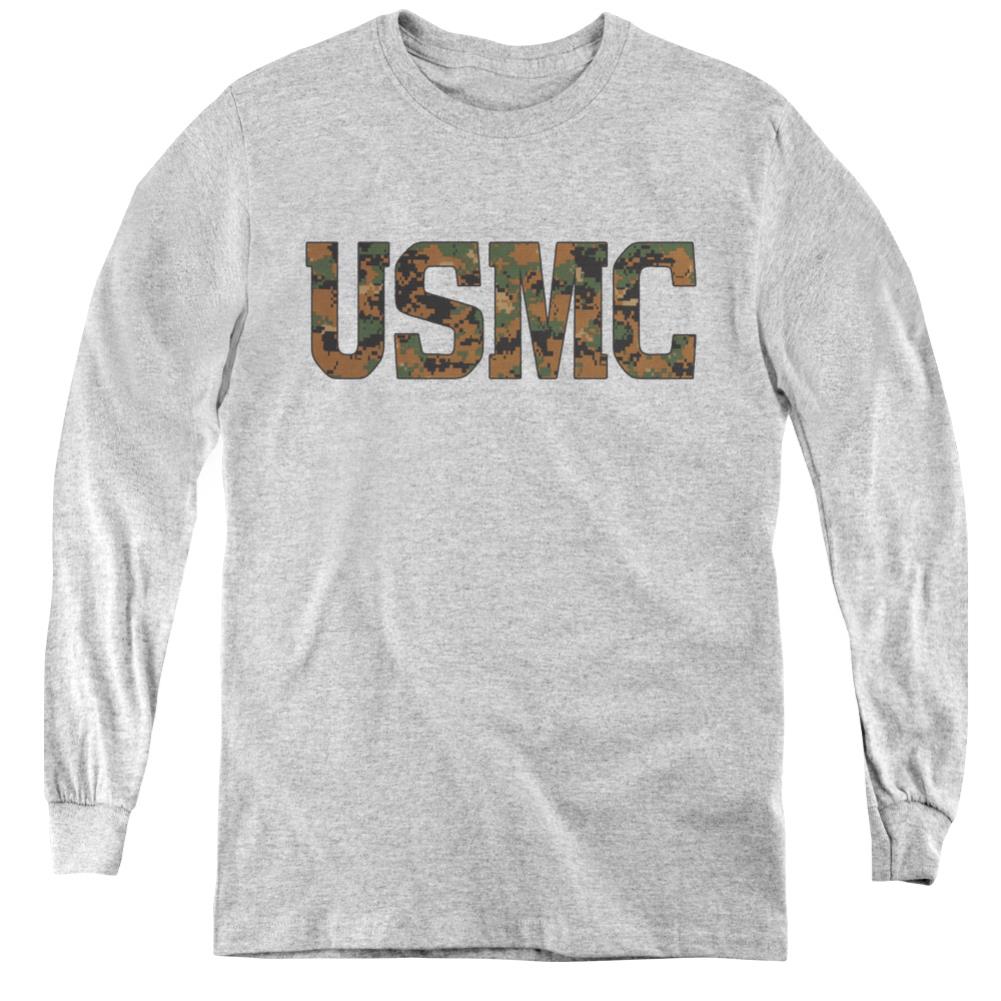 US Marine Corps Usmc Camo Fill Youth Long-Sleeve T-Shirt