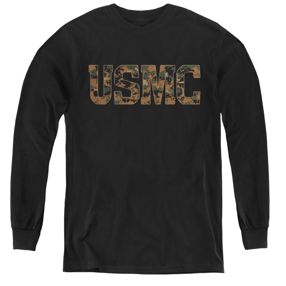US Marine Corps Usmc Camo Fill Youth Long-Sleeve T-Shirt