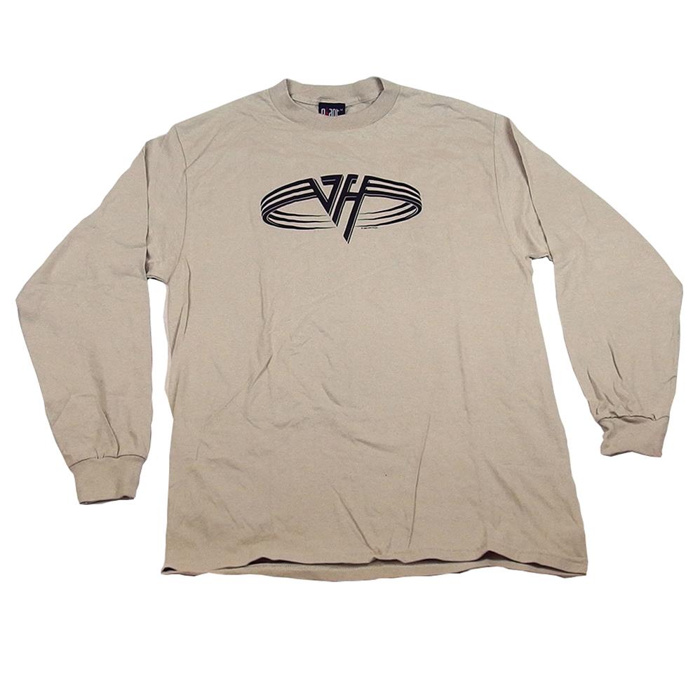 Van Halen Men's 1998 3 Tour Logo Beige Long Sleeve T-Shirt