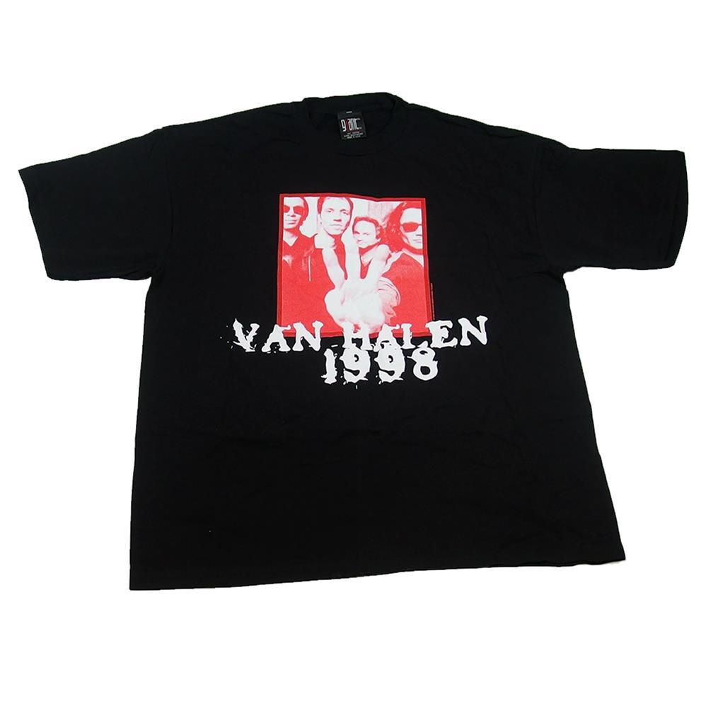 Van Halen Men's 1998 3 Tour Red Band Photo Black T-Shirt