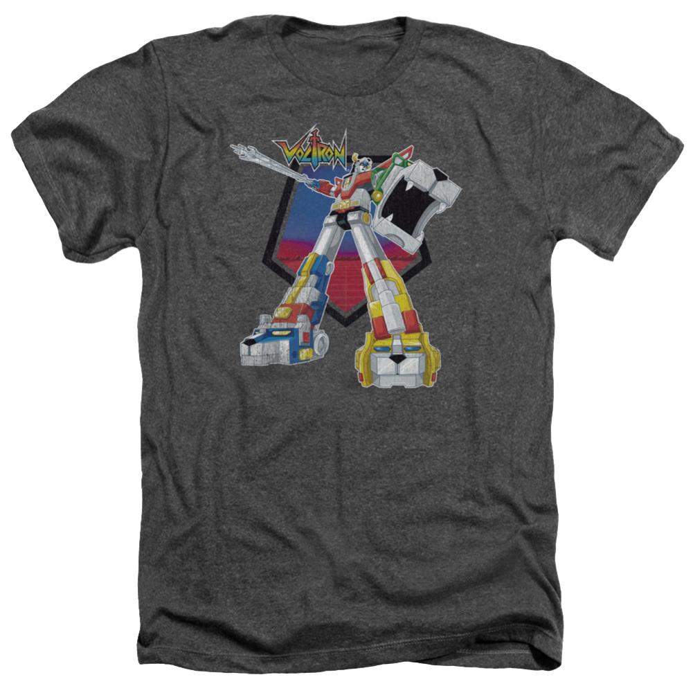 Voltron Blazing Sword Men's 30/1 Heather 60 40 Poly Short-Sleeve T-Shirt