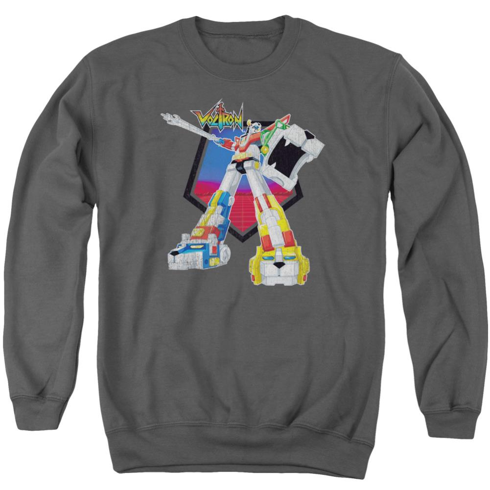 Voltron Blazing Sword Men's Crewneck 50 50 Poly Long-Sleeve T-Shirt