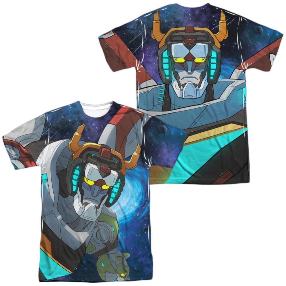 Voltron In Space (Front/Back Print) Men's Regular Fit Polyester Short-Sleeve T-Shirt