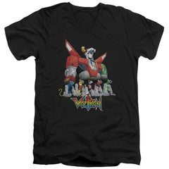 Voltron Lions Men's 30/1 Cotton Slim V-Neck T-Shirt