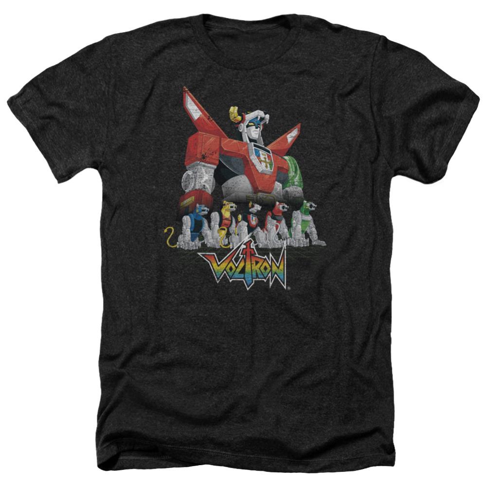 Voltron Lions Men's 30/1 Heather 60 40 Poly Short-Sleeve T-Shirt