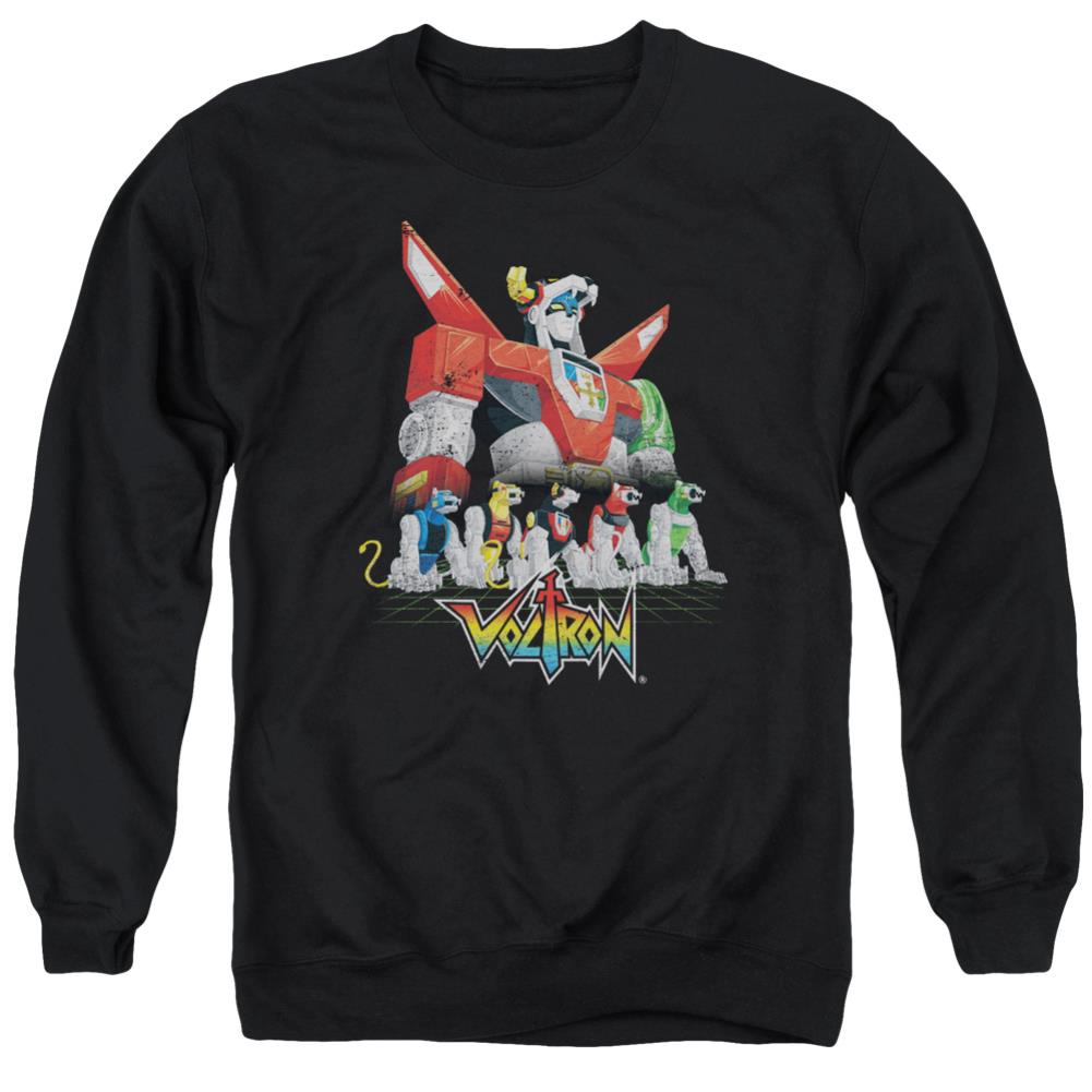 Voltron Lions Men's Crewneck 50 50 Poly Long-Sleeve T-Shirt
