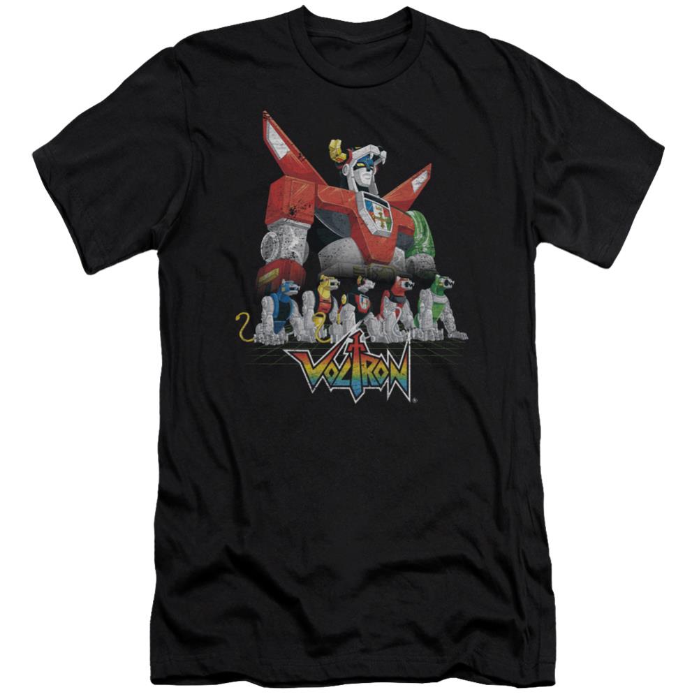 Voltron Lions Men's Ultra-Soft 30/1 Cotton Slim Short-Sleeve T-Shirt