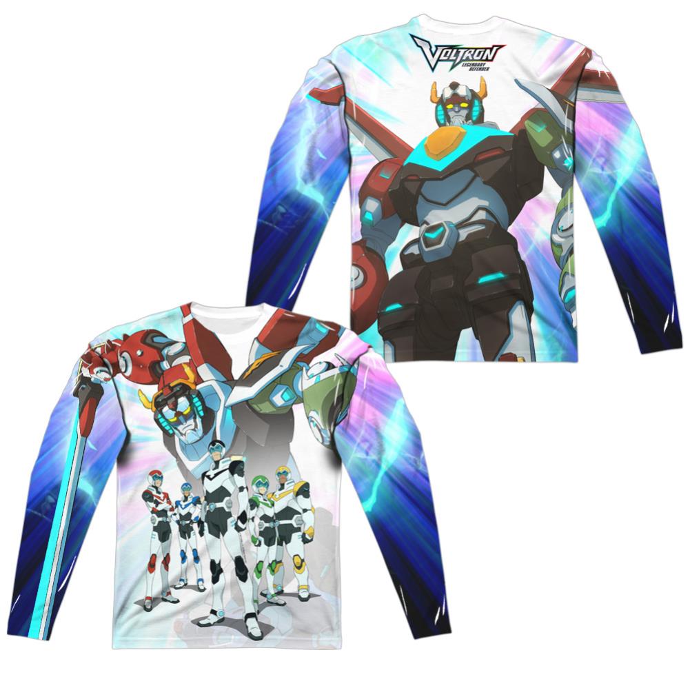 Voltron Team (Front/Back Print) Men's Regular Fit Polyester Long-Sleeve T-Shirt