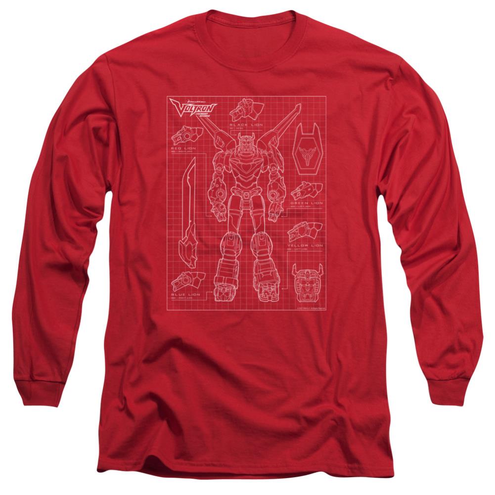 Voltron Voltron Schematic Men's 18/1 Cotton Long-Sleeve T-Shirt