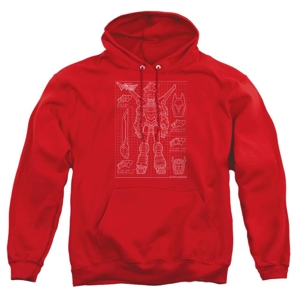 Voltron Voltron Schematic Men's Pull-Over 75 25 Poly Hoodie