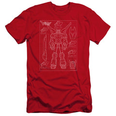 Voltron Voltron Schematic Men's Ultra-Soft 30/1 Cotton Slim Short-Sleeve T-Shirt