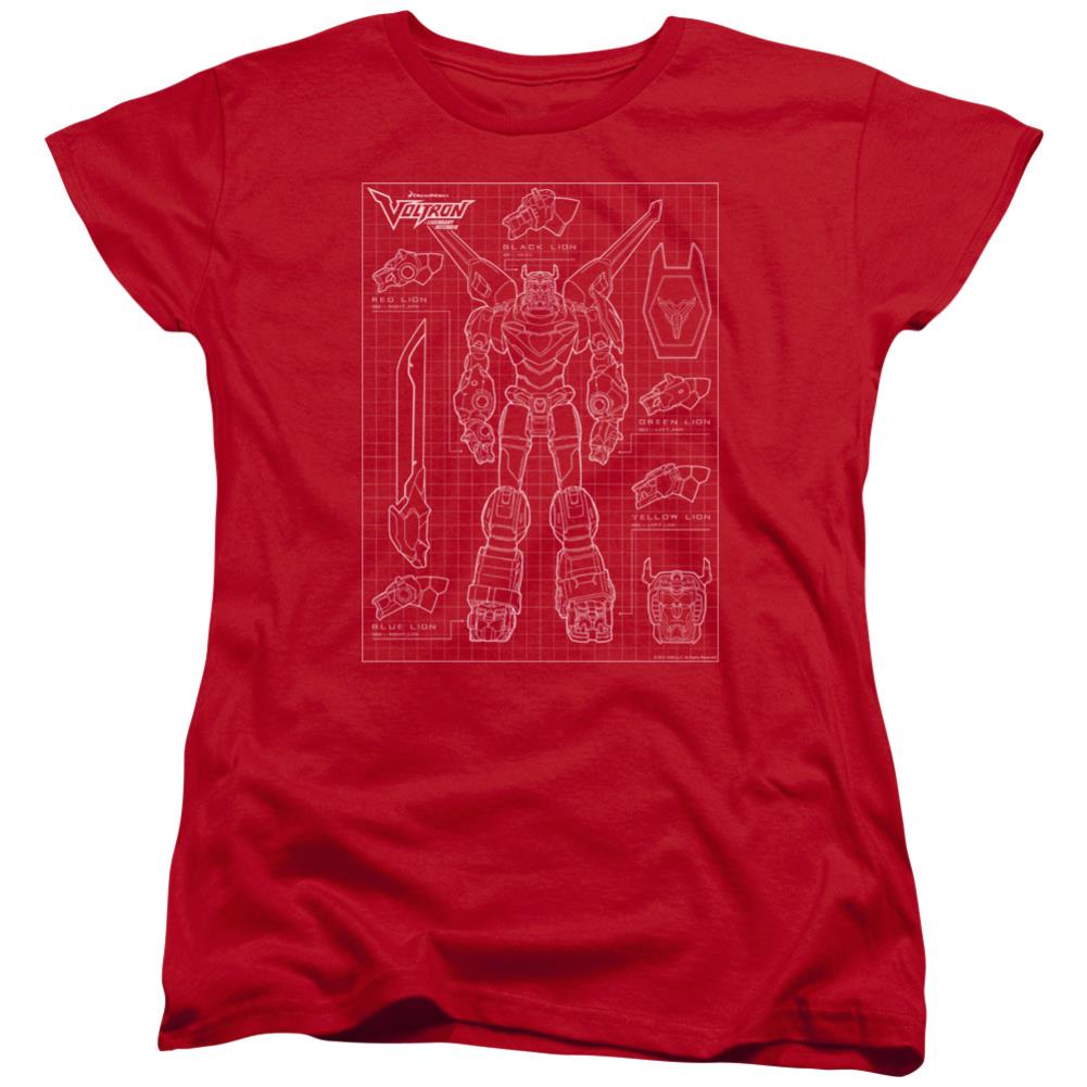 Voltron Voltron Schematic Women's 18/1 Cotton Short-Sleeve T-Shirt