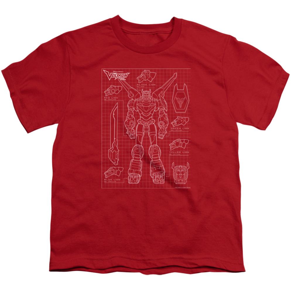 Voltron Voltron Schematic Youth 18/1 100% Cotton Short-Sleeve T-Shirt