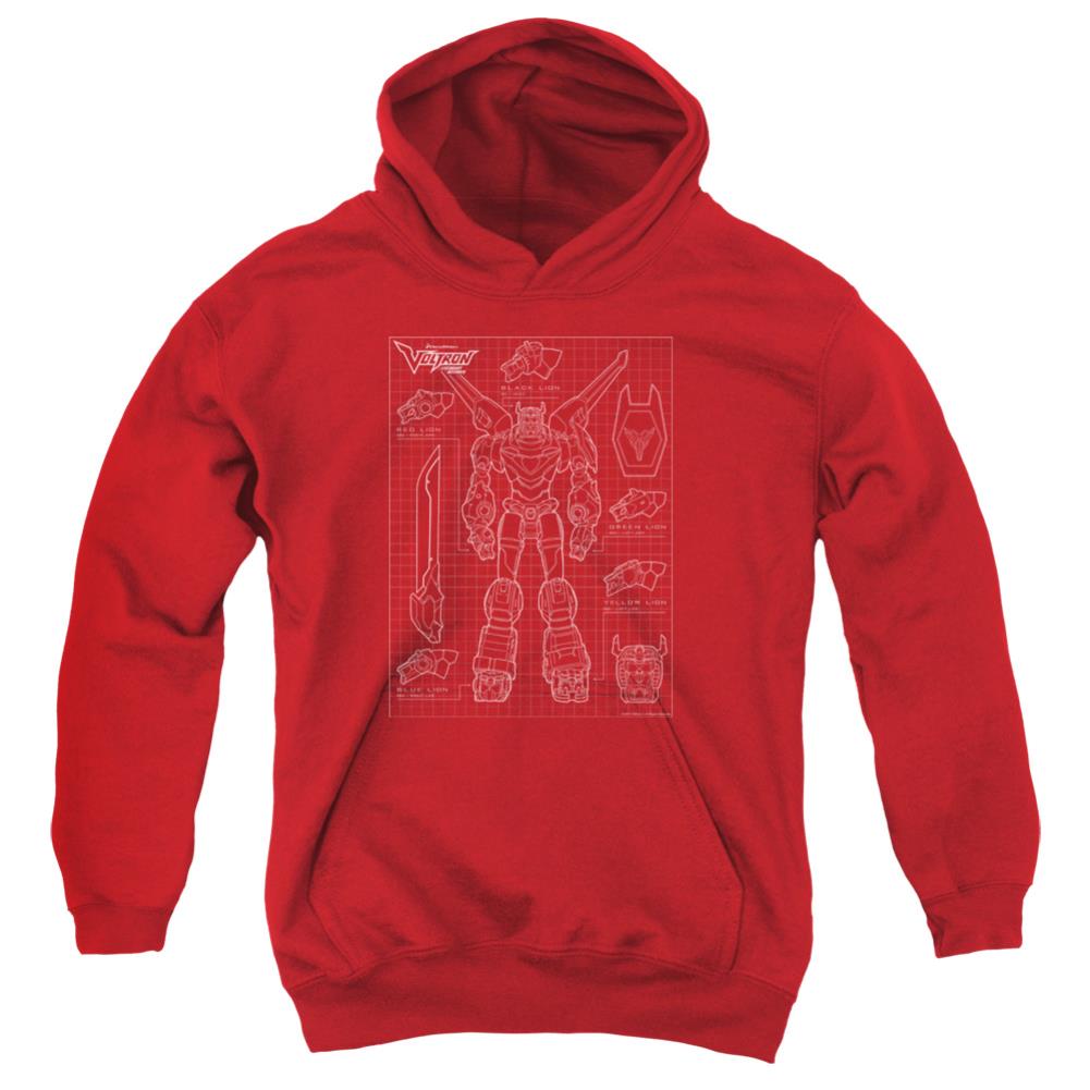 Voltron Voltron Schematic Youth Cotton Poly Pull-Over Hoodie