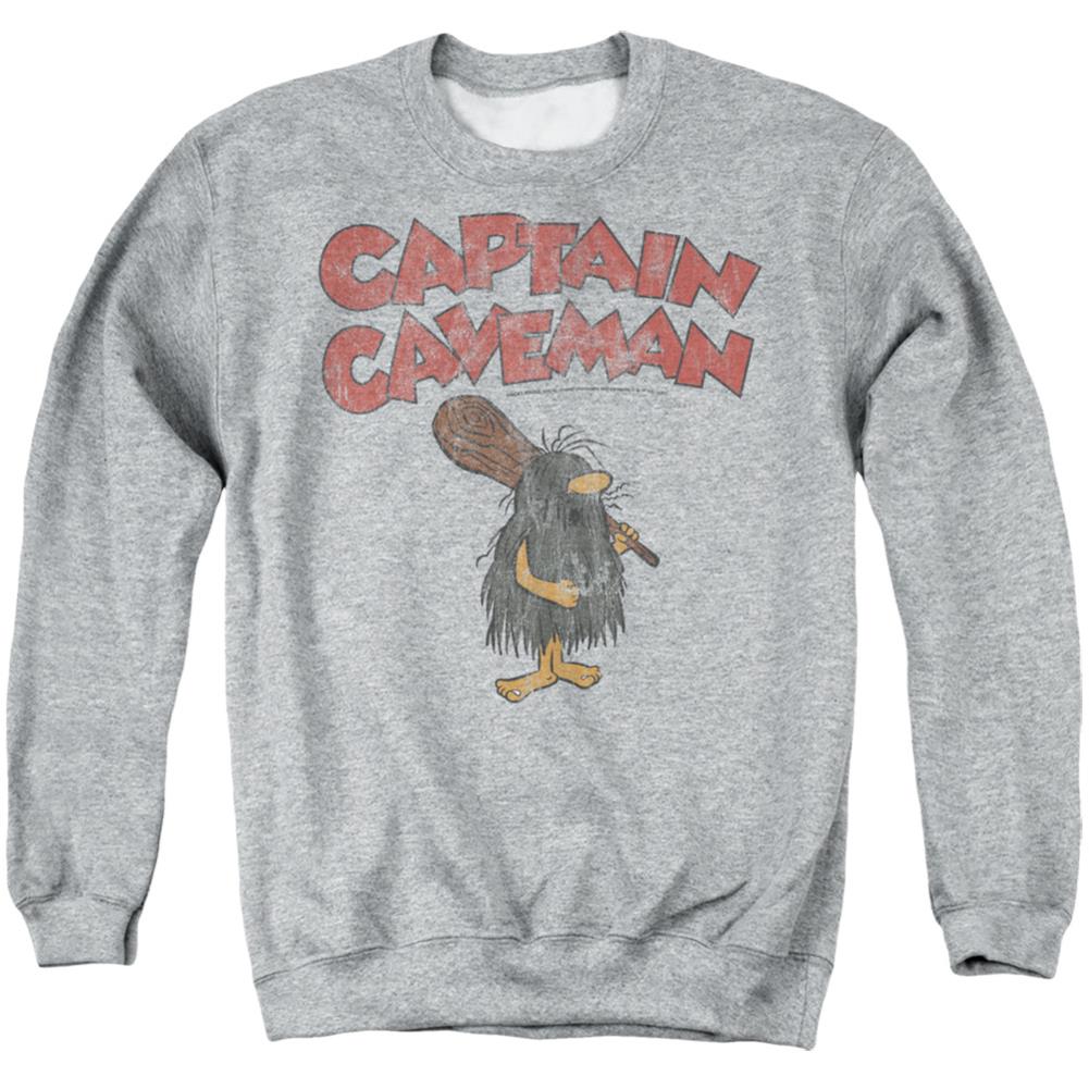 Wacky Races Captain Caveman 1 Men's Crewneck 50 50 Poly Long-Sleeve T-Shirt
