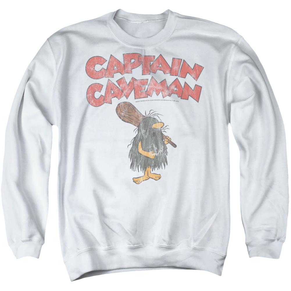 Wacky Races Captain Caveman 2 Men's Crewneck 50 50 Poly Long-Sleeve T-Shirt