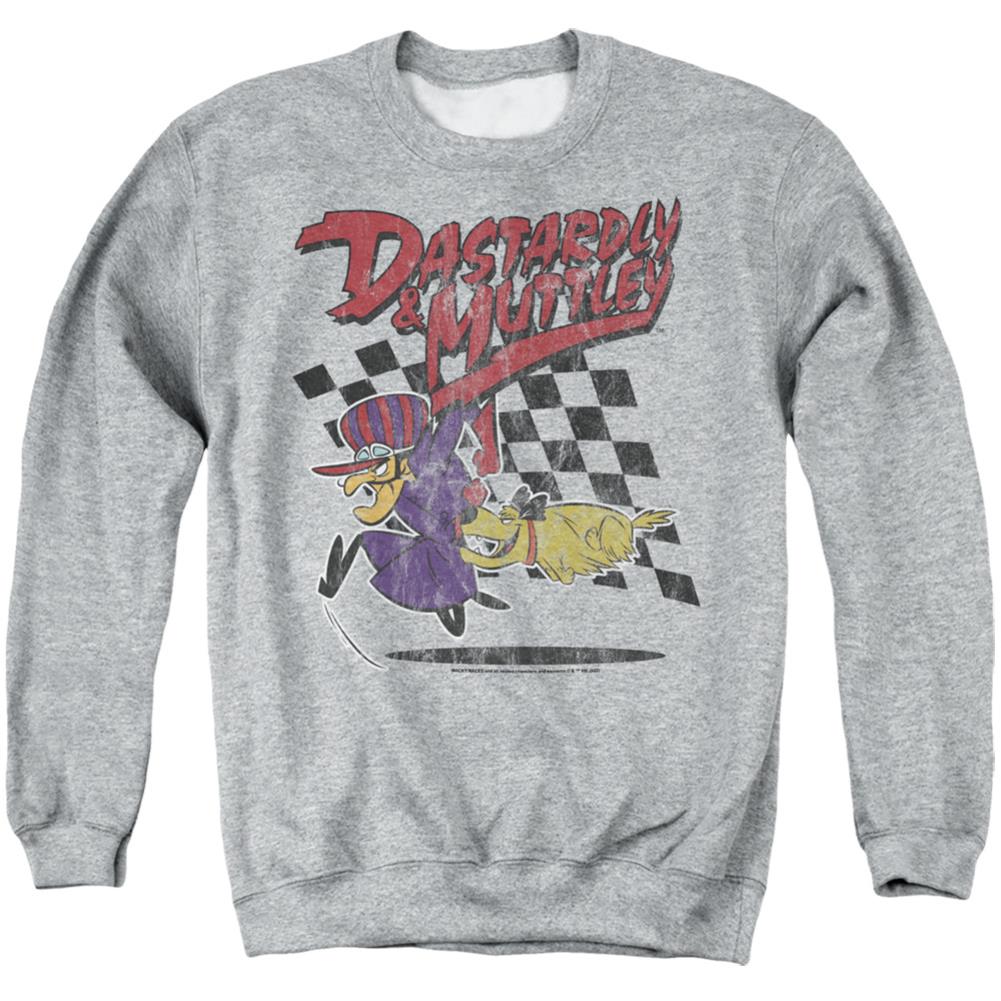 Wacky Races Dastardly & Muttley 1 Men's Crewneck 50 50 Poly Long-Sleeve T-Shirt