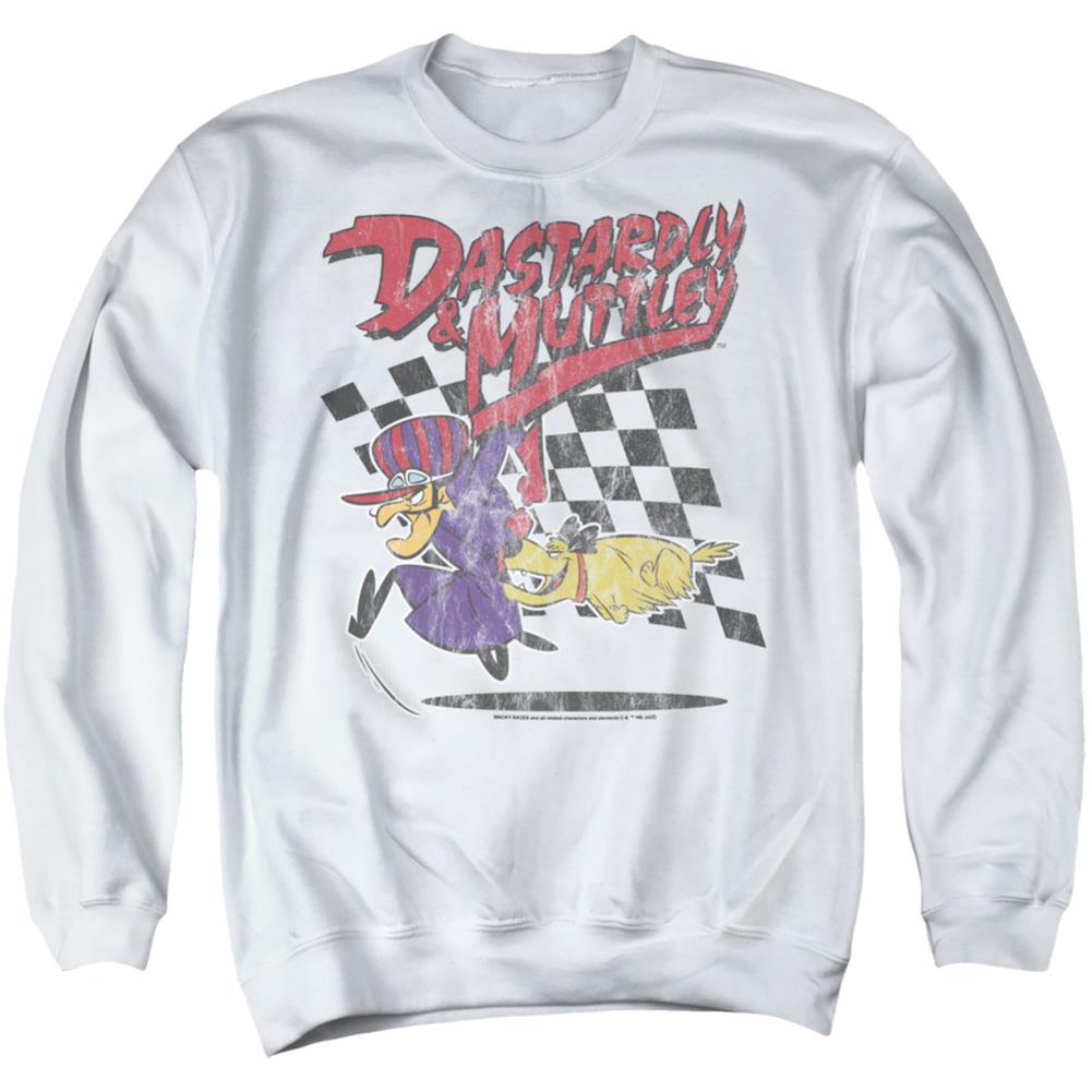 Wacky Races Dastardly & Muttley 2 Men's Crewneck 50 50 Poly Long-Sleeve T-Shirt