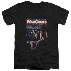 WarGames Poster Men's 30/1 Cotton Slim V-Neck T-Shirt