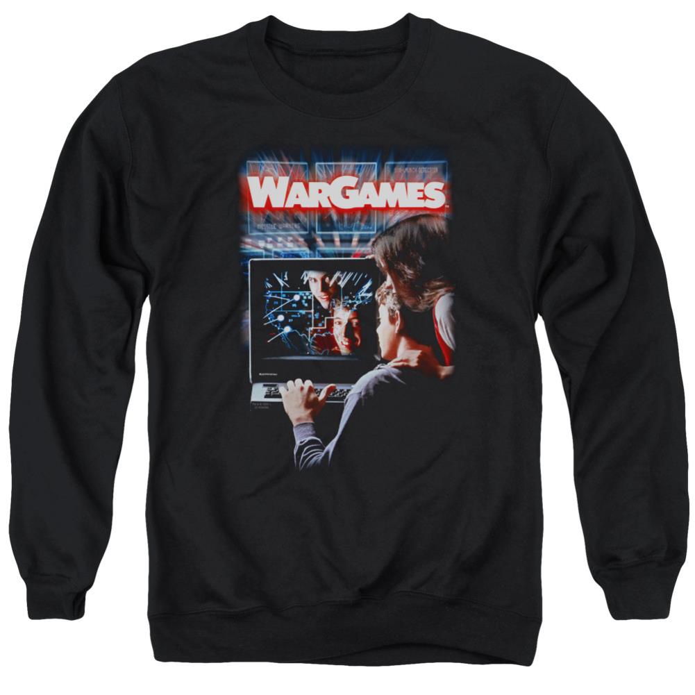 WarGames Poster Men's Crewneck 50 50 Poly Long-Sleeve T-Shirt