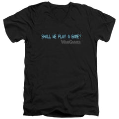 WarGames Shall We Men's 30/1 Cotton Slim V-Neck T-Shirt