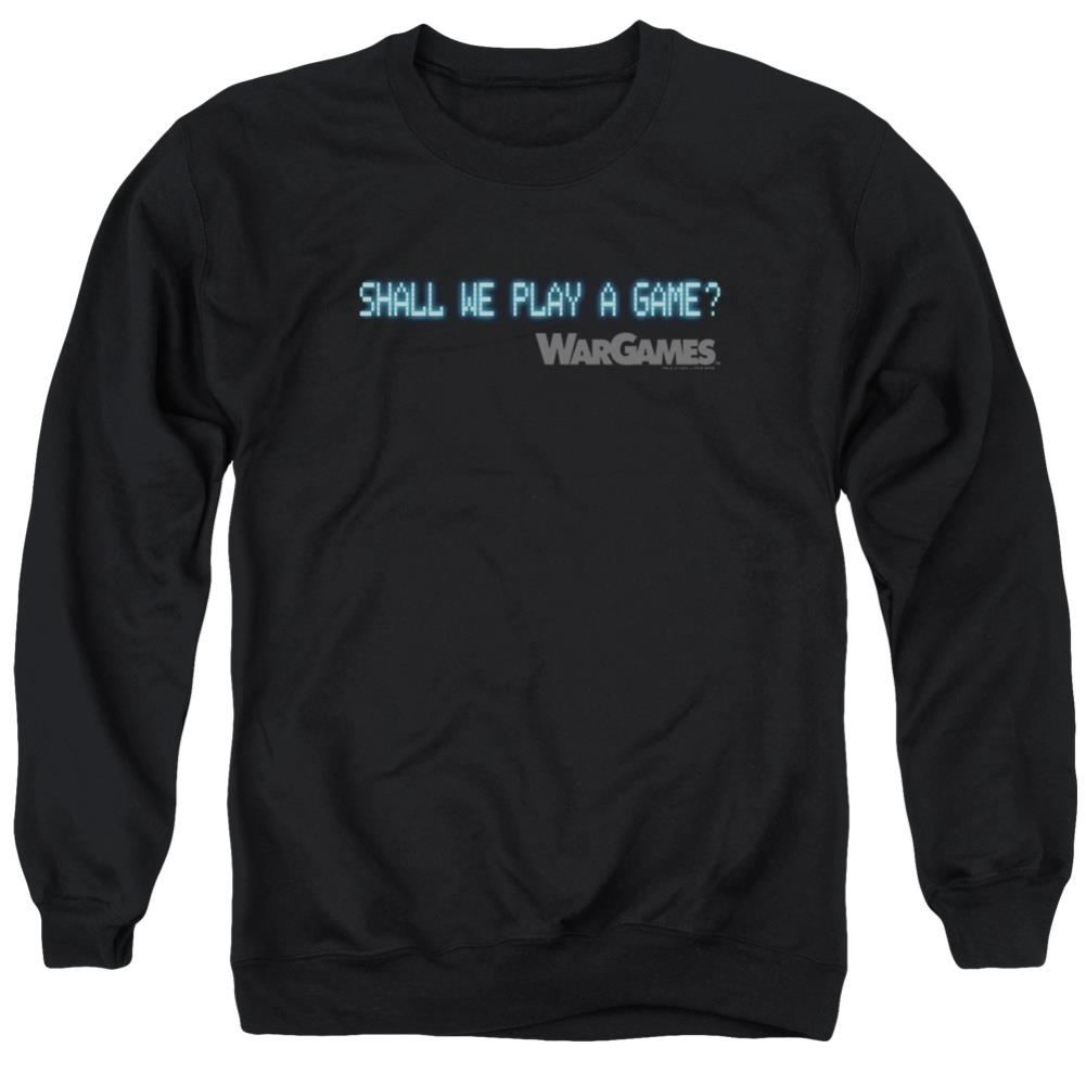WarGames Shall We Men's Crewneck 50 50 Poly Long-Sleeve T-Shirt