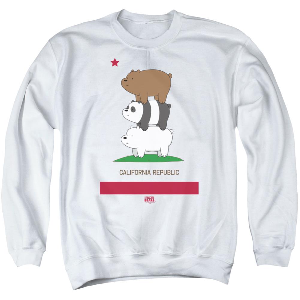 We Bare Bears Cali Stack Men's Crewneck 50 50 Poly Long-Sleeve T-Shirt
