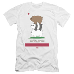 We Bare Bears Cali Stack Men's Ultra-Soft 30/1 Cotton Slim Short-Sleeve T-Shirt