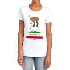 We Bare Bears Cali Stack Women's 18/1 Cotton Short-Sleeve T-Shirt