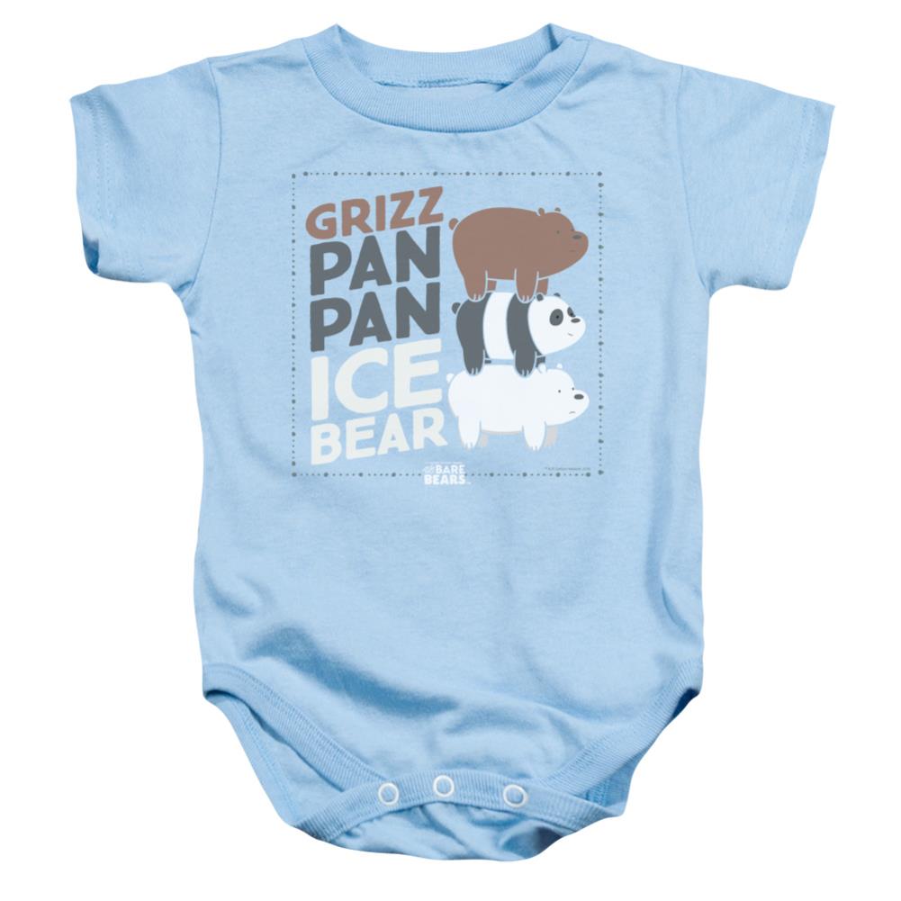 We Bare Bears Grizz Pan Pan Ice Bear Infant's Cotton SS Snapsuit