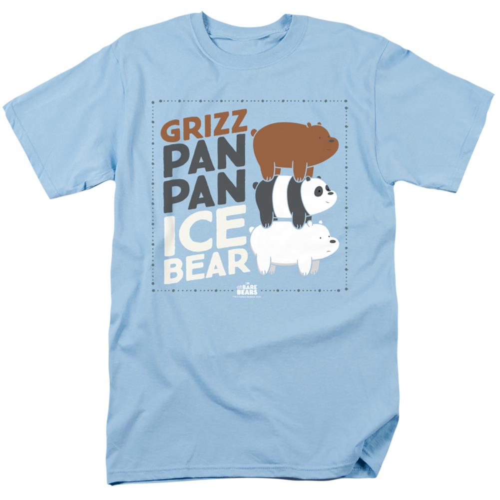 We Bare Bears Grizz Pan Pan Ice Bear Men's 18/1 Cotton Short-Sleeve T-Shirt