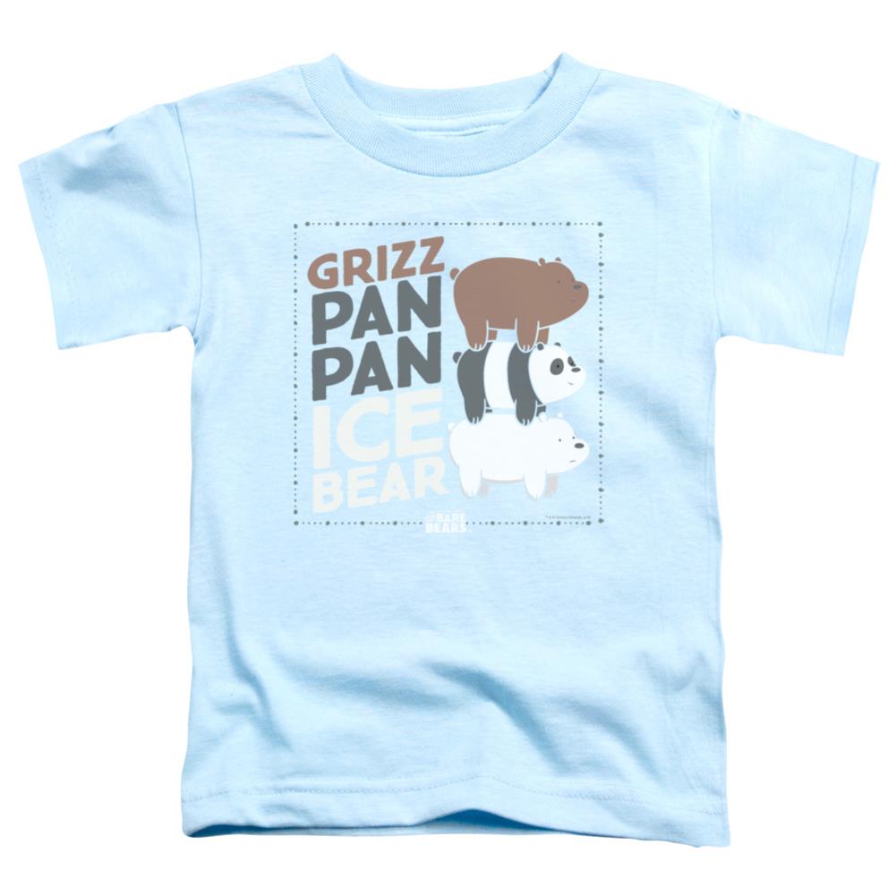 We Bare Bears Grizz Pan Pan Ice Bear Toddler 18/1 Cotton Short-Sleeve T-Shirt