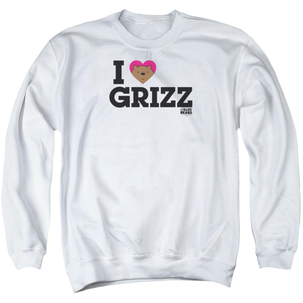We Bare Bears Heart Grizz Men's Crewneck 50 50 Poly Long-Sleeve T-Shirt