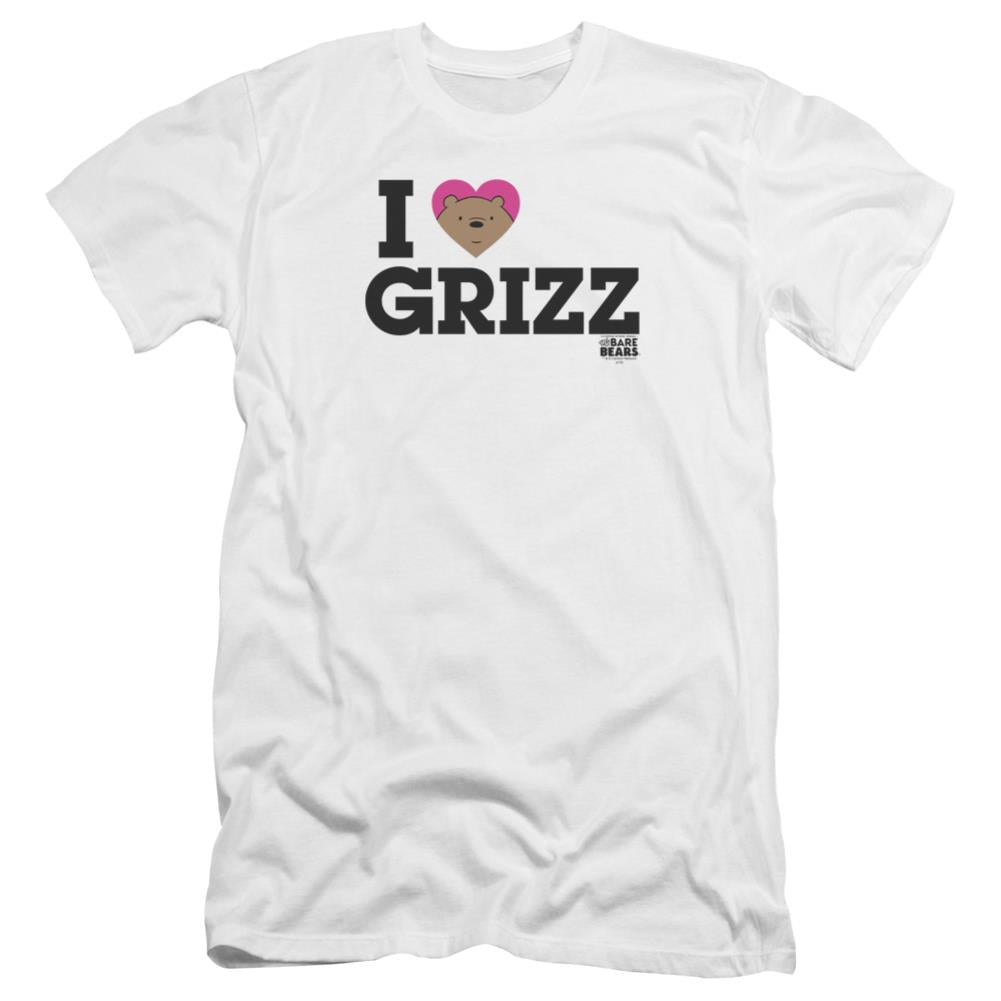 We Bare Bears Heart Grizz Men's Ultra-Soft 30/1 Cotton Slim Short-Sleeve T-Shirt